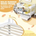 thumbnail image 5 of SESSLIFE Twin Over Twin Bunk Bed with Trundle, Wood Convertible Bunk Bed Frame with Guardrails and Ladder, No Box Spring Needed, Space-Saving Bunk Bed for Bedroom, Dorm, Guest Room, White, 5 of 9
