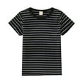 thumbnail image 1 of WEIYLL T-Shirts Garçon Printemps Automne Été Rayé Manches Courtes Col Rond Ventilé B Tee Tops pour 2-3 Ans, 1 of 6