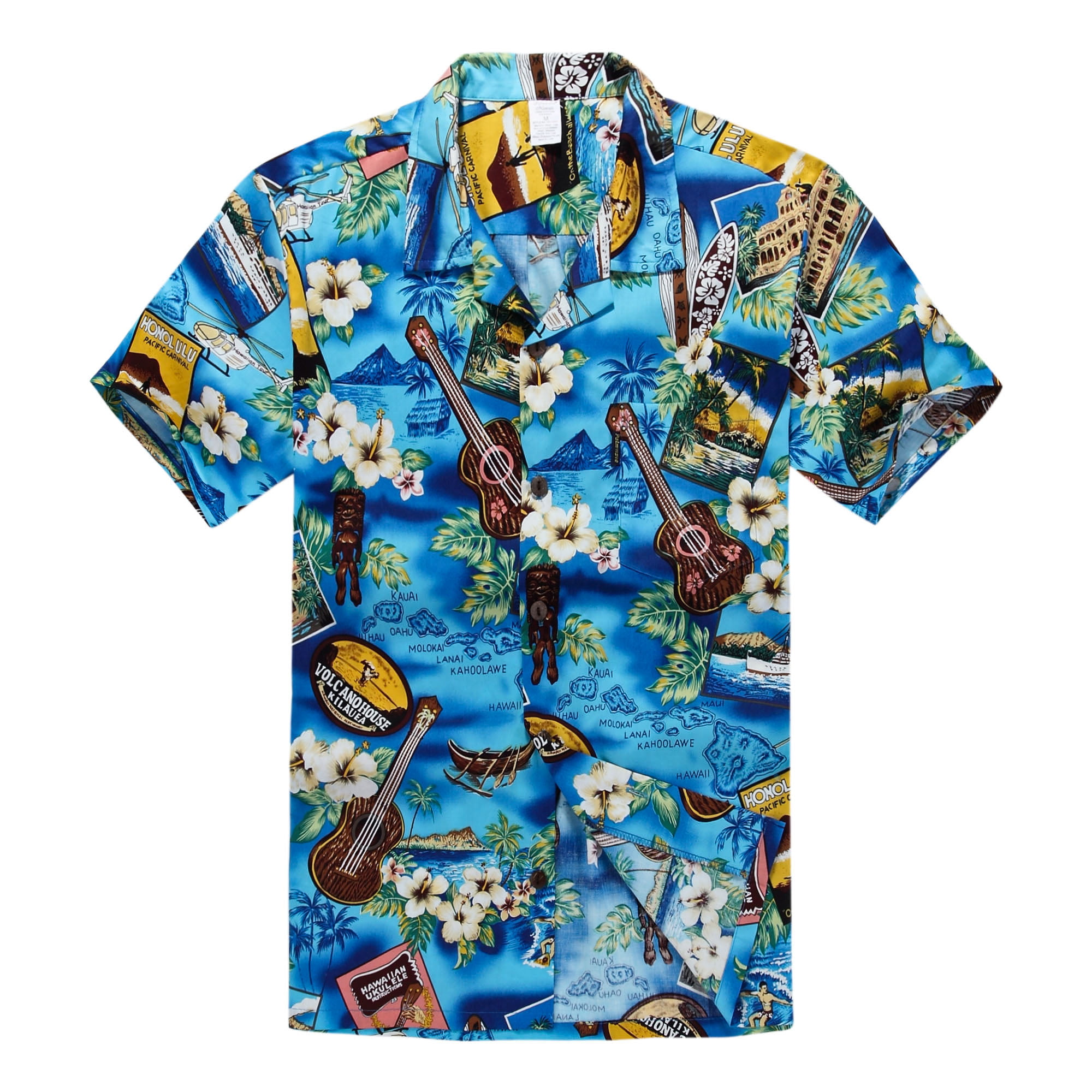 Hawaii Hangover - Hawaiian Shirt Aloha Shirt in Blue Paradise - Walmart ...