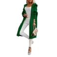 thumbnail image 4 of Langwyqu Solid Color Autumn Winter Open Front Casual Loose Hooded Cardigan Hooded Outerwear, 4 of 5
