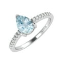 thumbnail image 3 of Sterling Silver with Natural Aquamarine and White Topaz Engagement Ring, 3 of 3