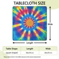 thumbnail image 2 of Rainbow Tie Dye Mandala Pattern Square Fitted Tablecloth with Elastic Edge,Square Table Cover,Washable Elastic Table Cover for Home Kitchen Party Decor 36"x36", 2 of 6