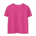 thumbnail image 4 of GaThRRgYP Tops for Women Trendy,Womens Topsunder $5,Children's Solid Color 3/4 Sleeve Round Neck Tops/shirt Hot Pink#2 3-4 Years, 4 of 4