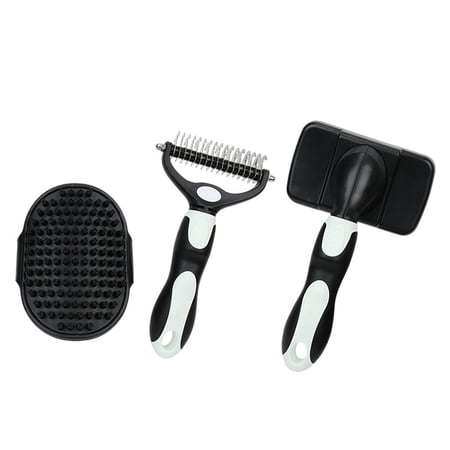 Dematting Comb for Dogs and Cats 2026 New Double-Sided Hurtless Shedding & Deshedding Undercoat Rake for Dogs and Cats Portable Double-Sided Pet Grooming Brush Pet Pro Grooming Tool(Black)