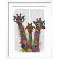 thumbnail image 2 of Art.com Rainbow Splash Giraffe Trio Art Print by Fab Funky, White Frame Wall Art, 17" x 21", 2 of 5