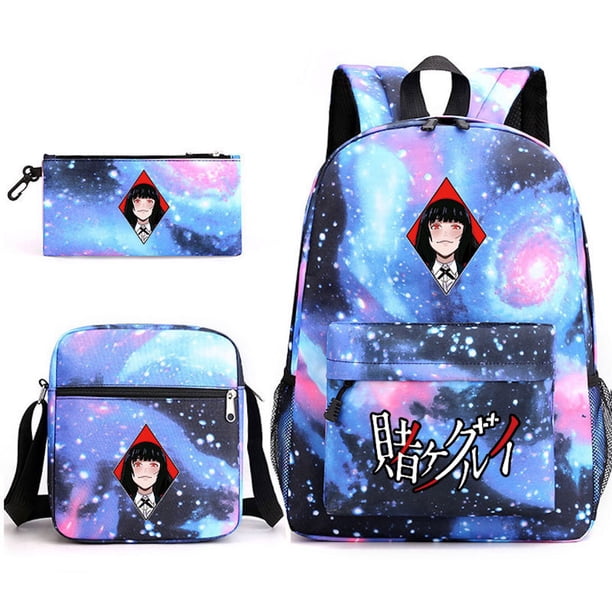Set de mochilas Kakeguruis Anime School de 3 piezas con bolsa de hombro