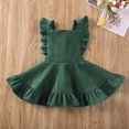 thumbnail image 3 of Karuedoo Falda De Tirantes De Terciopelo Para Bebés Y Niñas Con Volantes Y Tirantes Casuales, Ropa De Verano (3-4T Verde 2 (Terciopelo)), 3 of 5