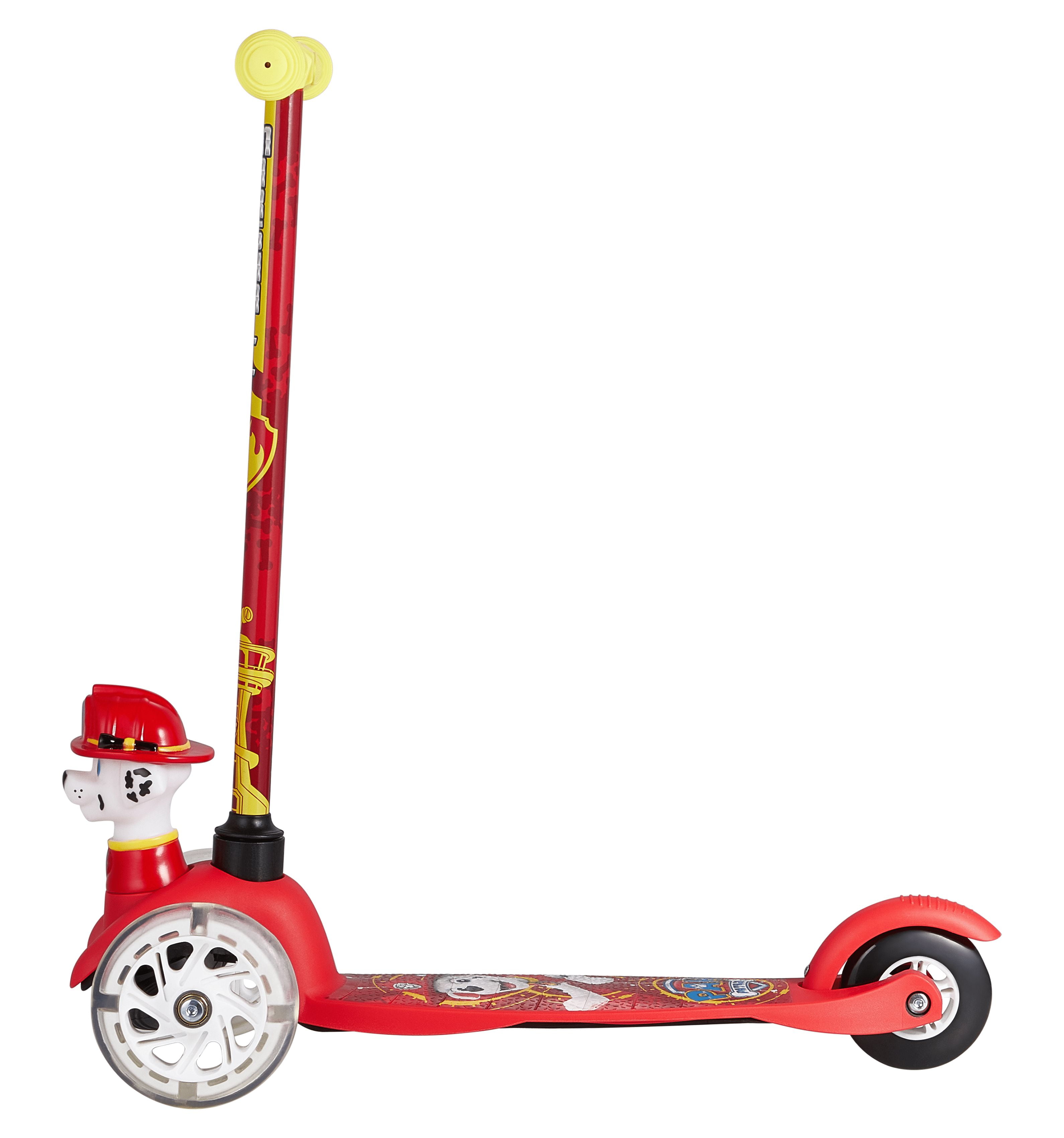 Paw Patrol Marshall Ride-N-Glide Buddies 3D Toddler Scooter, 3 Wheel Scooter for Kids Ages 3+, Red
