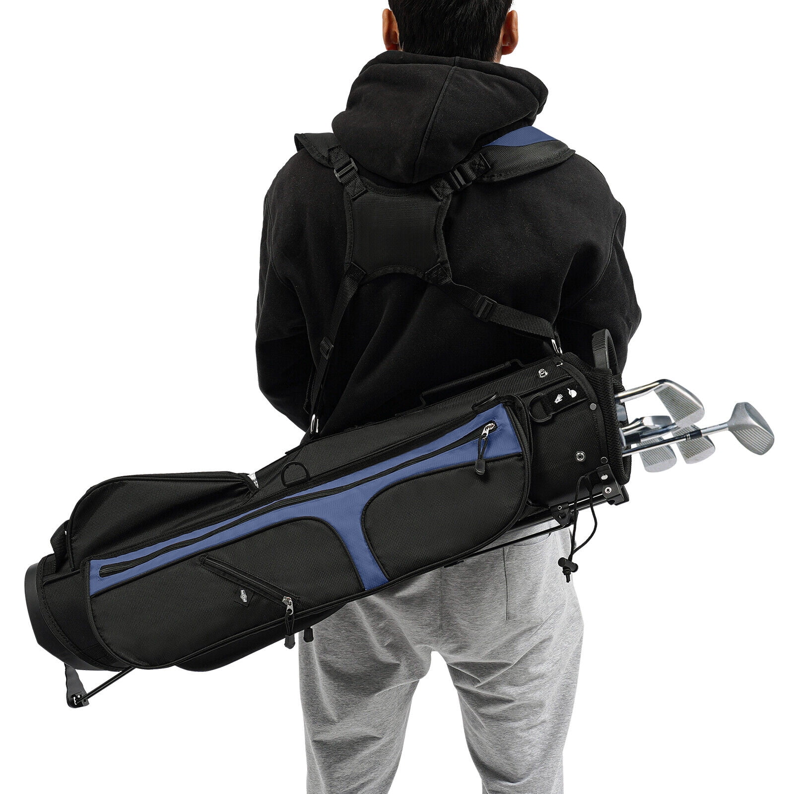 Portable Golf Stand Bag - Golf Carry Club Bag with 3-Way Dividers, 5 Pockets, and Comfortable Shoulder Strap - Durable and Water-Resistant Golf Bag for Men and Women