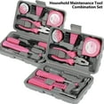 thumbnail image 1 of Pluokvzr Pink Tool Set, 13/24 Piece Lady's Portable Home Repairing Tool Kit with Durable Storage Case, 1 of 7