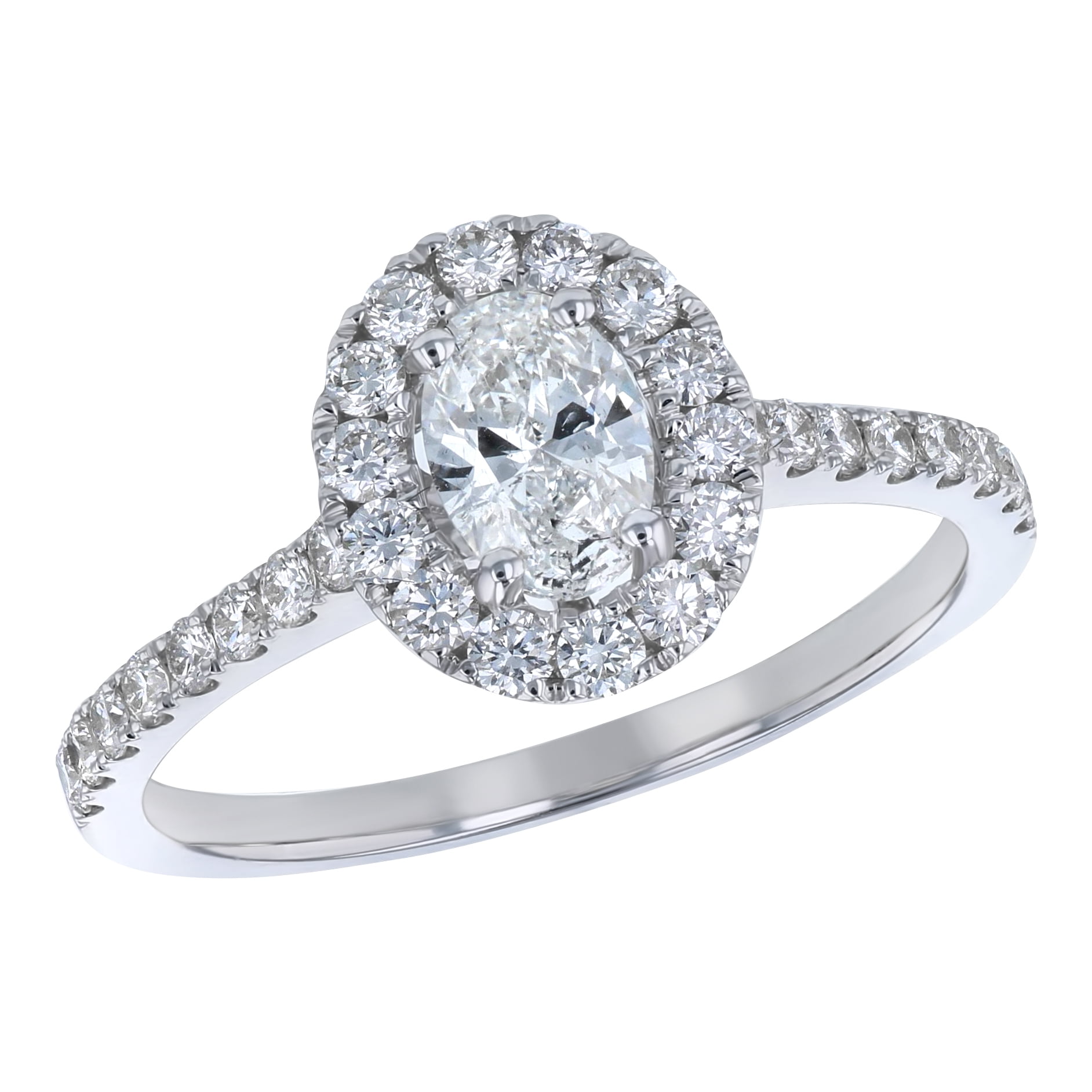 14K White Gold cttw. Certified Diamonds Oval-cut Halo Engagement Ring by  Hollywood Hills Jewelers