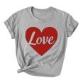 thumbnail image 3 of VKOYWKM Women's Valentines Day T Shirts Romantic Love Heart Graphic Tee Tops Short Sleeve Crew Neck Valentine Gift Tee Casual Hearts Tops, 3 of 6