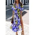 thumbnail image 2 of EASYBRAUS Women High Waist Floral Print Maxi Dress V Neck Batwing Sleeve Summer 2025 S-XXL, 2 of 5