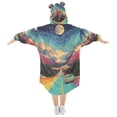 thumbnail image 2 of FORMRS Wearable Blanket Hoodie with Sleeves for Kids Cozy Flannel Sweatshirt, Colorful Road, 2 of 7