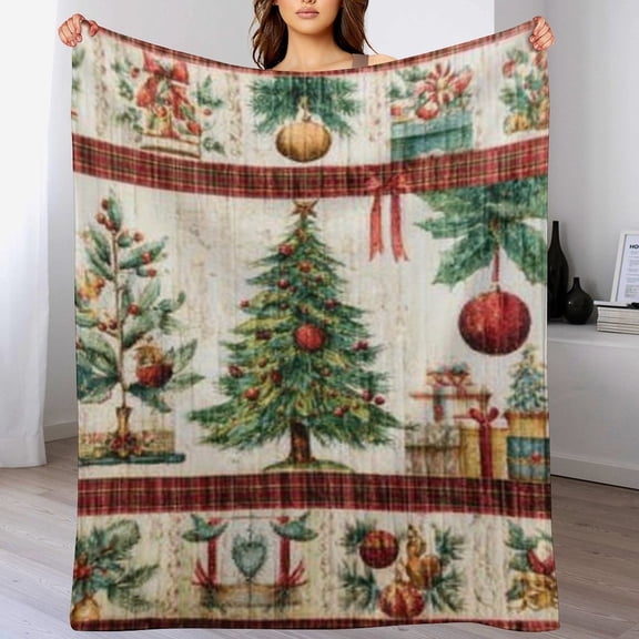 RKSupls Christmas Throw Blanket,Soft Warm Flannel Plaid Blanket Gift for Christmas Home Bed Sofa Couch Decor,40x50 in
