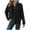 Black, variant on Aofany Hoodies for Women Plus Size Womens Tops Long Sleeve 1/4 Button Closure Drawstring Pullover Sweatshirt