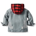 thumbnail image 4 of oqasdz Girls Jackets Boys Girls Lapel Long Sleeve Loose Denim Coat Outerwear Classic Comfortable Cozy Daily Top Jacket Outwear Size 12 M-18 M, 4 of 4