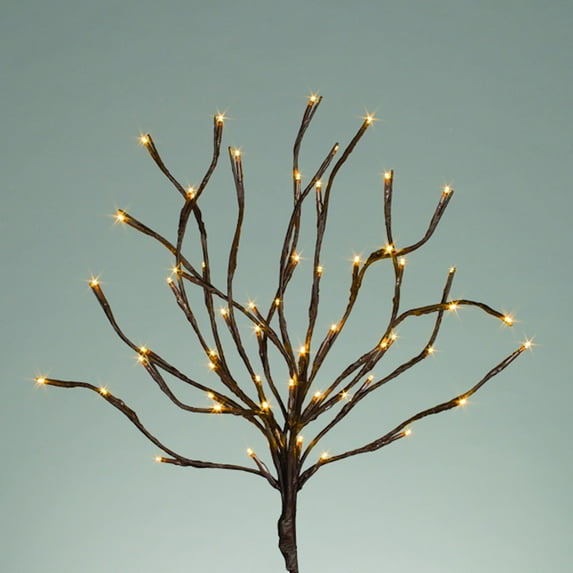 Gerson 41657 - 20" BROWN WRAPPED BRANCH 60 WW LEDS TIMER B/O OR ELECTRIC Battery Operated Willow Lighted Branches