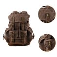 thumbnail image 6 of Mornei Canvas Backpack Casual Daypack Outdoor Portable Men Women Hiking Travel Rucksack Dark Color Coffee, 6 of 9