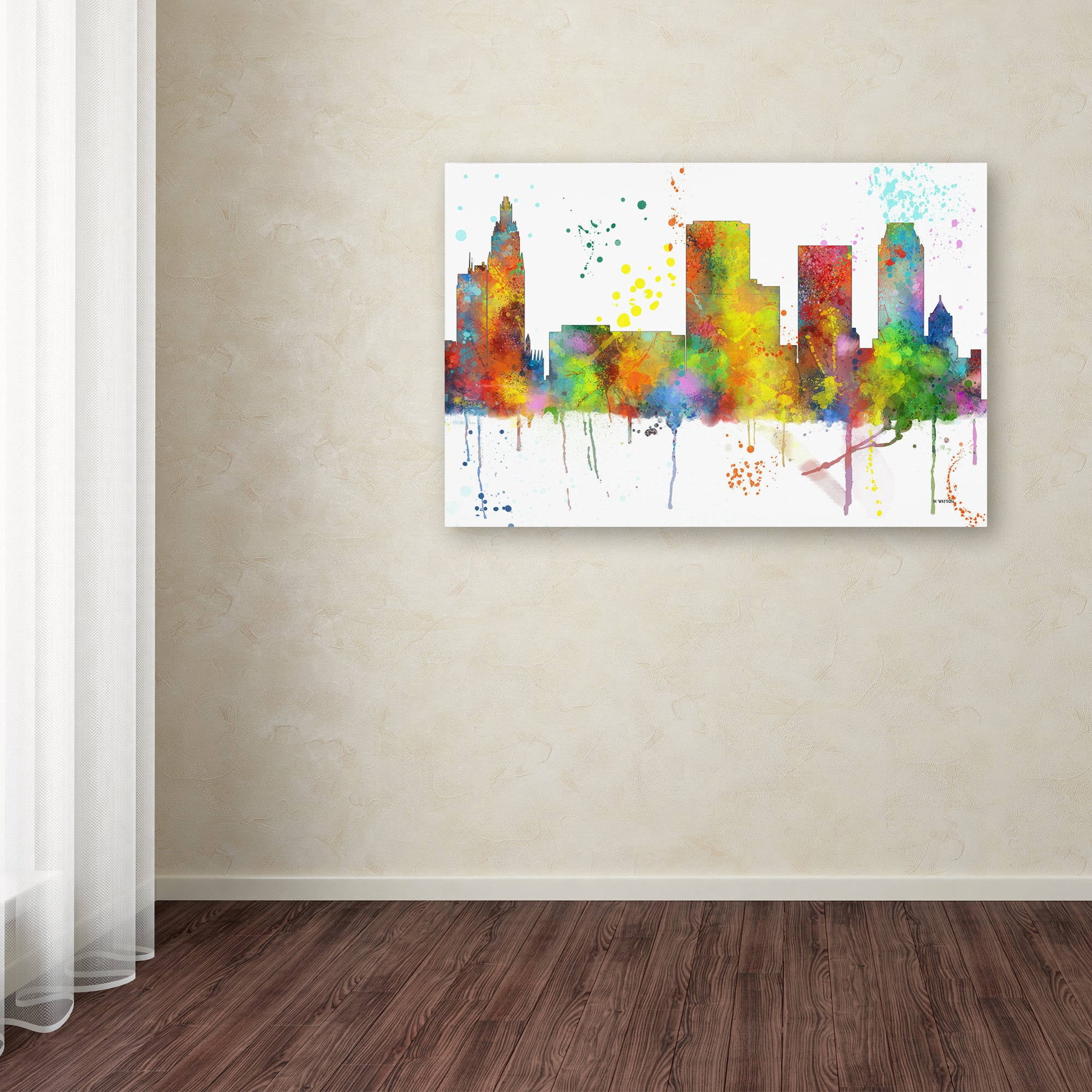 Trademark Fine Art "Tulsa Oklahoma Skyline Mclr-1" Canvas Art by Marlene Watson