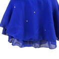 thumbnail image 6 of LIUHUO Custom Short Sleeved Figure Skating Dress for Girls & Ladies - Velvet, Royal Blue with Line - shaped Rhinestone Decorations at Splicing, 6 of 8