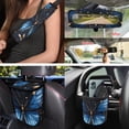 thumbnail image 3 of Uorisanigo Blue Butterfly Car Seat Cover Full Set 15 PCS, with Steering Wheel Cover Seatbelt Shoulder Pad Cupholder Coaster Trash Bin Auto Air Vent Organizer Rearview Cover Keychain, 3 of 7