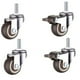 thumbnail image 1 of Ruedas de perfil bajo de 1,5" para muebles, ruedas pequeñas, ruedas giratorias de goma suave con bloqueo (2 con freno y 2 sin), 1 of 5