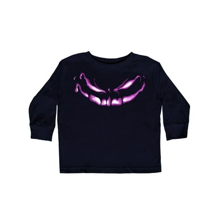 

Inktastic Sinister Grinning Pumpkin Face in Grape Purple Glow Gift Toddler Boy or Toddler Girl Long Sleeve T-Shirt