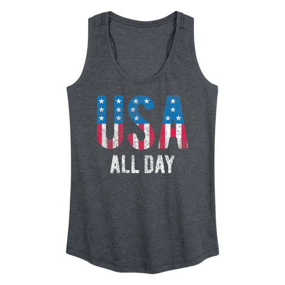 Instant Message - USA All Day Flag Fill Graphic Racerback Tank