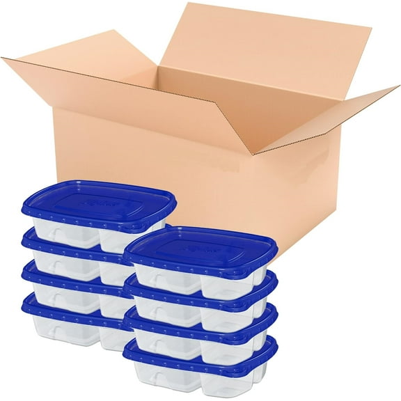 Ziploc® Brand, Food Storage Containers with Lids, Smart Snap, Divided Rectangle, 8 Count
