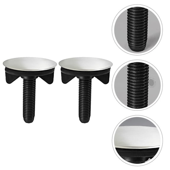 UPOUART 2-Pack Black Plastic Sink Stoppers for Kitchen Sink Drain Hole Accessories and