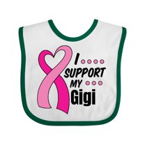 Inktastic Breast Cancer Awareness I Support My Gigi with Pink Ribbon Boys or Girls Baby Bib