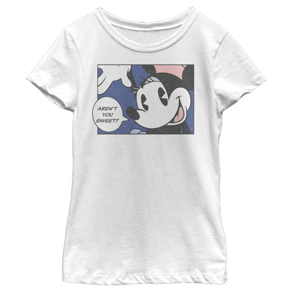 Girl's Mickey & Friends Minnie Mouse Aren't You Sweet  Graphic Tee White Medium