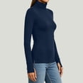 thumbnail image 6 of Chiccall Women's Turtleneck Long Sleeve Base Layer Top, Stretchy Slim Fit Thermal Shirt with Thumb Holes for Fall Winter Layering, 6 of 10