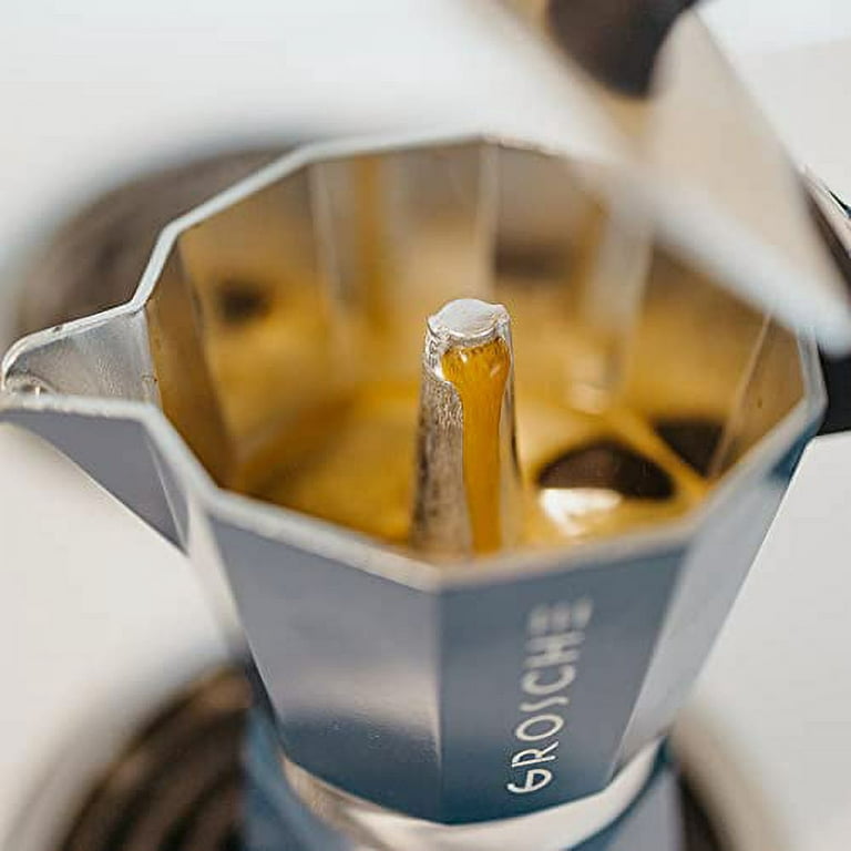 GROSCHE Milano Stovetop Espresso Maker Moka Pot 6 Cup - 9.3 oz, White -  Cuban Coffee Maker Stove top coffee maker Moka Italian espresso greca coffee  maker brewer percolator 