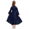 thumbnail image 2 of Nyeemya Kid Off Shoulder Flower Girls Dress Wedding Birthday Party Gown High Low Hem Princess Dress Navy Blue 14, 2 of 7