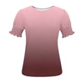 thumbnail image 4 of Otvok Blouses for Women Spring Summer Polka Printed Base T-Shirt Lace Sleeves Short Sleeve Round Neck Tops, 4 of 6