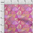 thumbnail image 2 of oneOone Silk Tabby Fuschia Pink Fabric Check Patchwork Sewing Material Print Fabric By The Yard 42 Inch Wide, 2 of 6