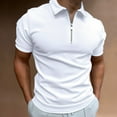 thumbnail image 2 of Caqnni Classic Men's Polo Shirts Soft and Comfortable Short Sleeve Collared Shirts (White,M), 2 of 5