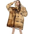 thumbnail image 4 of Music Note Print Print Oversized Blanket Hoodie, Wearable Blanket Adult For Women Men And Teenager, Super Soft Warm Flannel Fluffy Hooded Blankets Sweatshirt With Big Pocket, 4 of 8