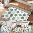 thumbnail image 5 of Green Geometric Entryway Rug 2'x3'&nbsp; Non Slip Front Door Mats, Vintage Moroccan Rhombic Bohemia Gray Entrance Rugs Indoor Outdoor Carpet, Washable Floor Mats Small Area Rug for Bedroom Kitchen, 5 of 8