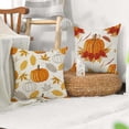 thumbnail image 5 of Qocolhg 2Pcs Autumn Decorations Fall Porch Outdoor Throw Pillow Covers Décor Maple Leaves Farmhouse Cushion Cases 18 x 18 Inch for Home Couch Sofa Patio Bench - Pumpkin, 5 of 5