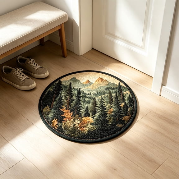 Zynviq 15.7" X 15.7" Area Rugs 3d Throw Rug Flock Multicolor Washable Round Small Rug for Bedroom