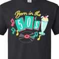 thumbnail image 4 of Inktastic Born in the 50's Record and Music Notes T-Shirt, 4 of 5