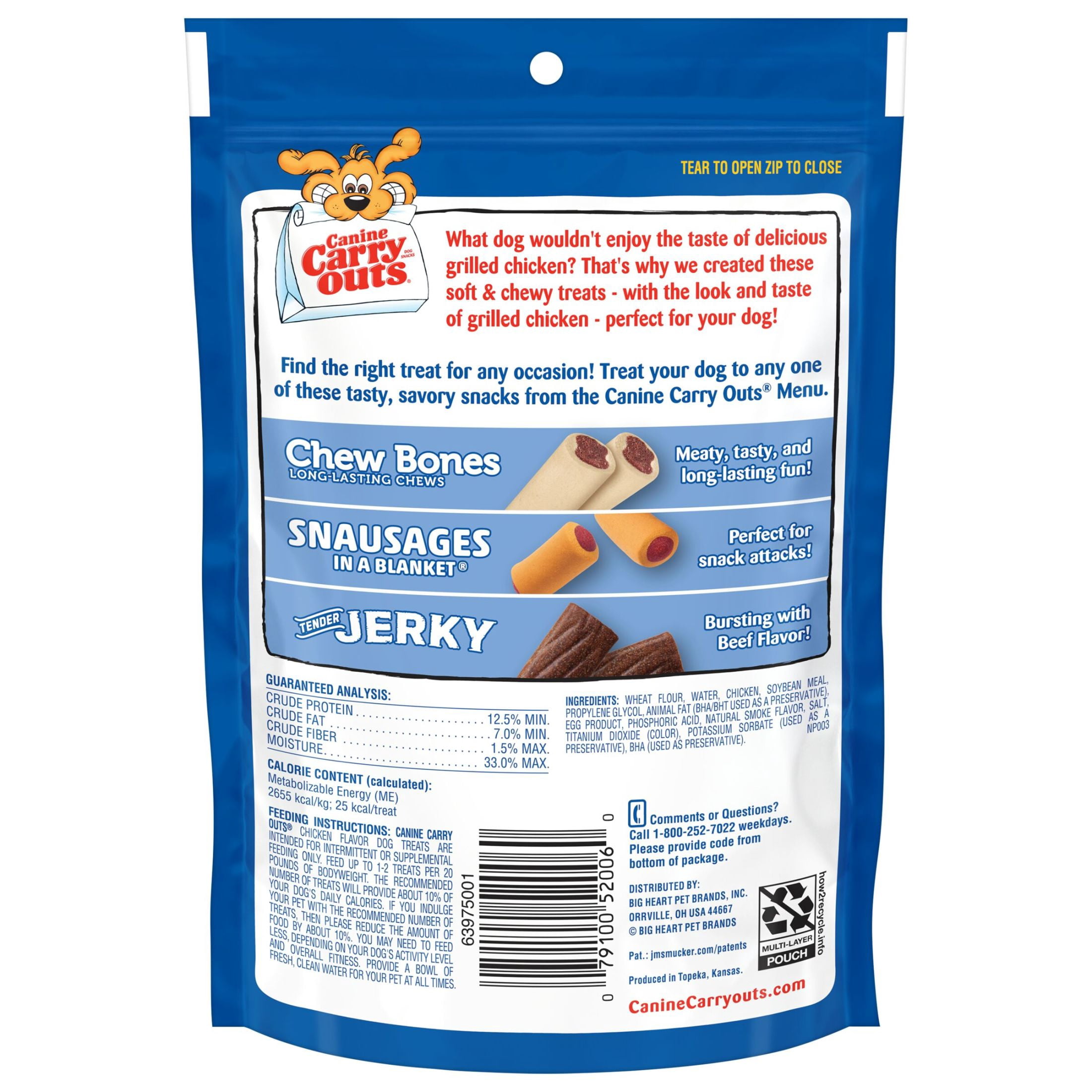 (8 pack) Canine Carry Outs Chicken Flavor Dog Treats, 4.5oz Bag