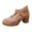 Brown, variant on Mary Jane Heels for Women Closed Round Toe Chunky Heeled Sandals Retro Hollow out Dress Shoes Summer Casual Pumps White Size 9