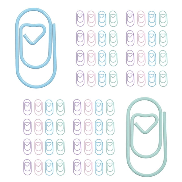 120pcs Paper Clips Heart Paper Clips Small and Cute Love Shaped Paperclips in 4 Colors for DIY Craft Scrapbooking Wedding Decoration Document Note Sorting Organizing for School Office Kids Supplies