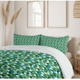 thumbnail image 6 of Ambesonne Abstract Duvet Cover Sets, Modern Colored Cubes, 2-Queen, Teal Hunter Green, 6 of 7