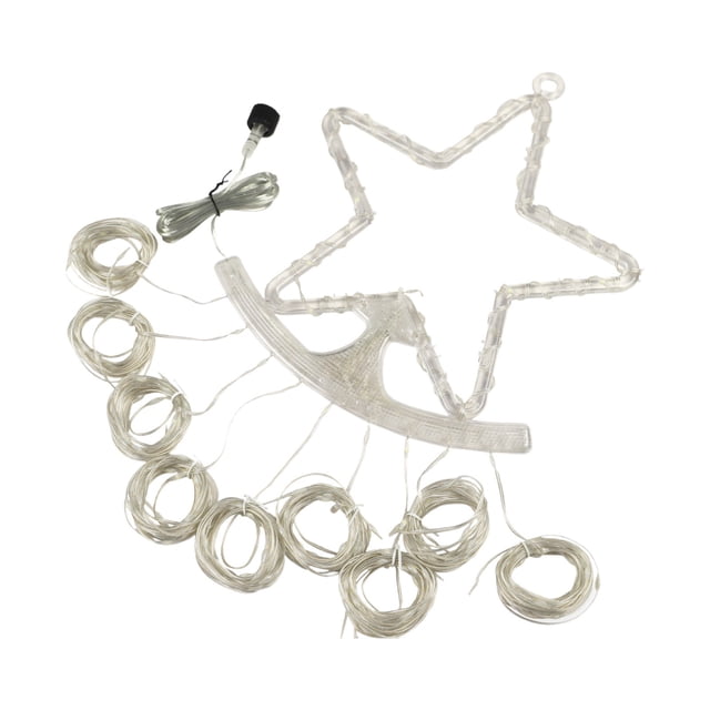 Outdoor Christmas Lights Star-Shaped Pentagram Waterfall Effect Waterproof Remote-Controlled Decor with USB Power 106.3 in