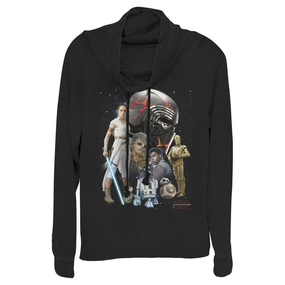 Junior's Star Wars: The Rise of Skywalker Sith Villain Trooper  Cowl Neck Sweatshirt Black Large